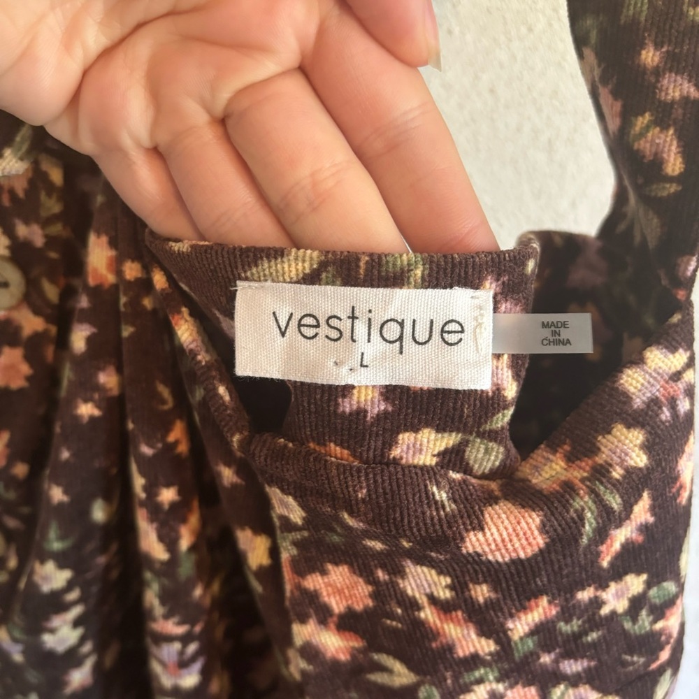 vestique Floral Brown and Pink Sleeveless Jumpsuit - Picture 8 of 8